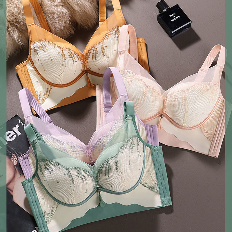 #071剪标女士内衣1.5舒适文胸性感蕾丝小胸性感聚拢托玛琳按摩杯