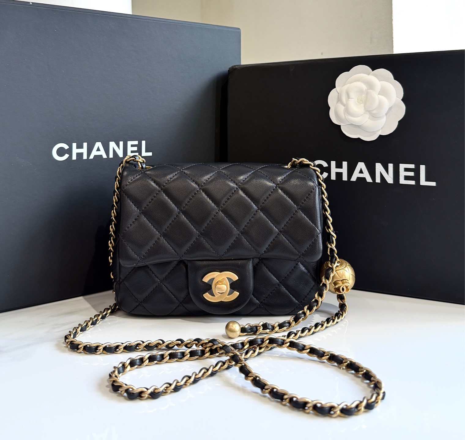 99新 Chanel/香奈儿 金球方胖子链条包芯片款 99新/2036