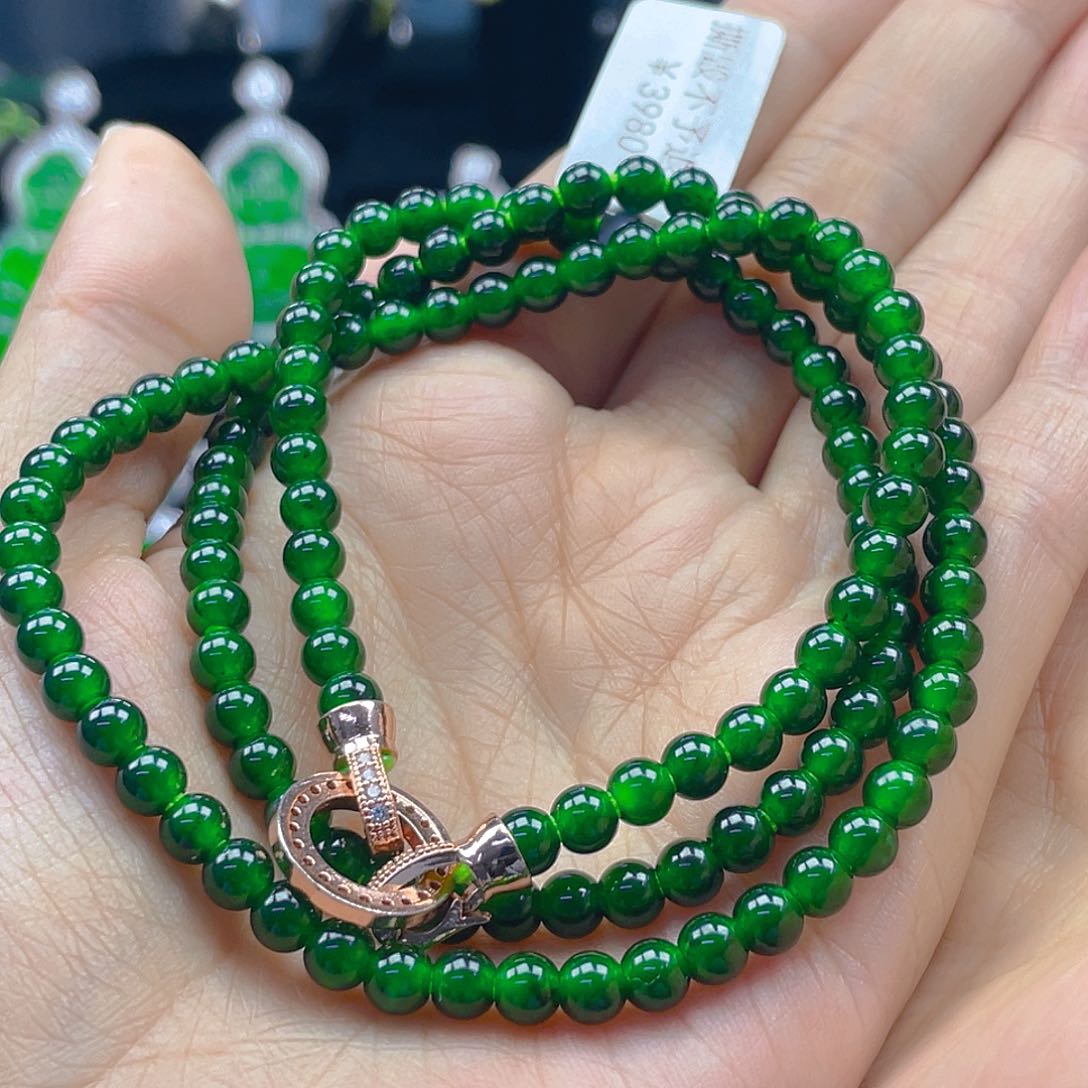 翡翠未镶嵌颈饰天然A货翡翠 帝绿5