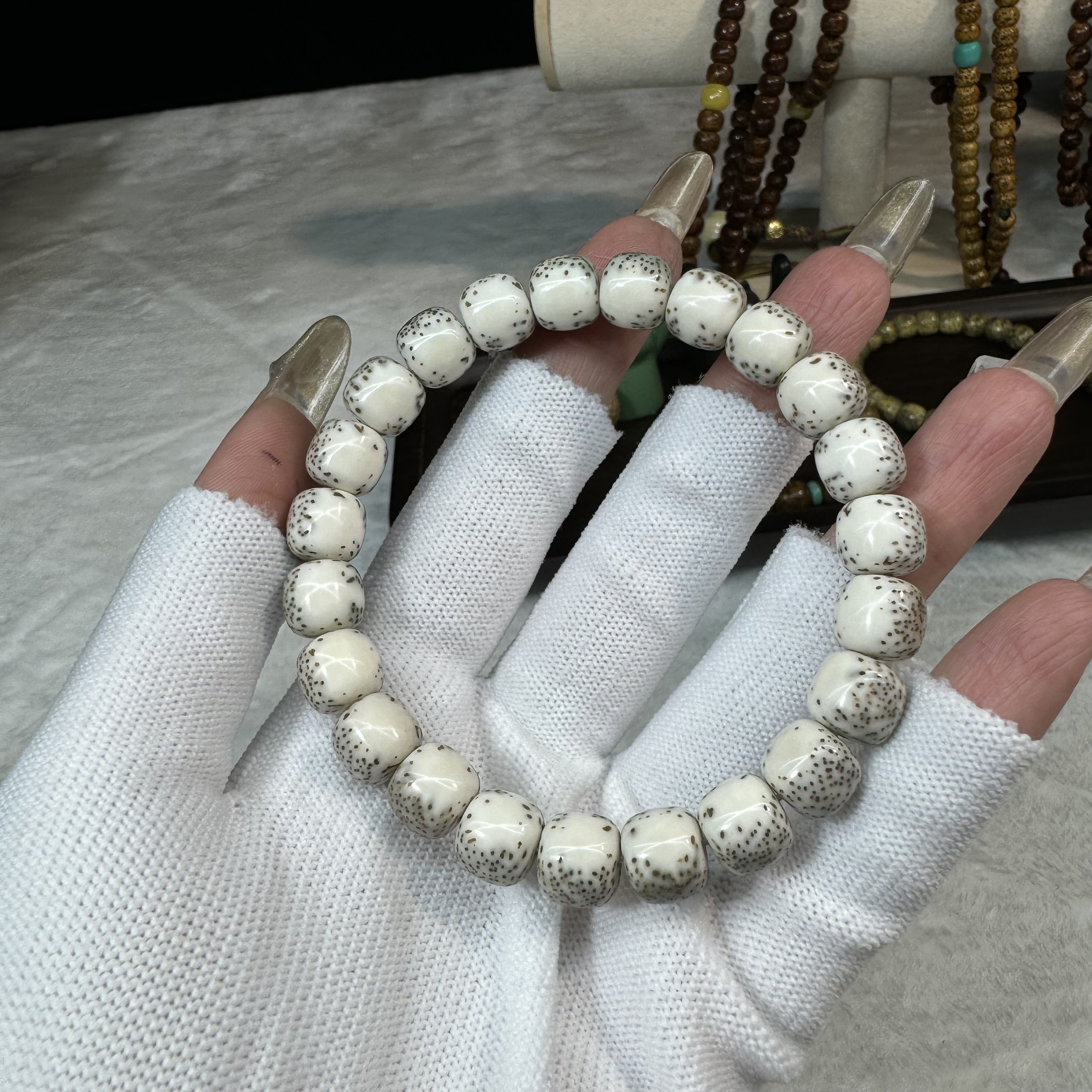 朔月阁星月菩提10×9河豚星月菩提串星月菩提108颗绿背