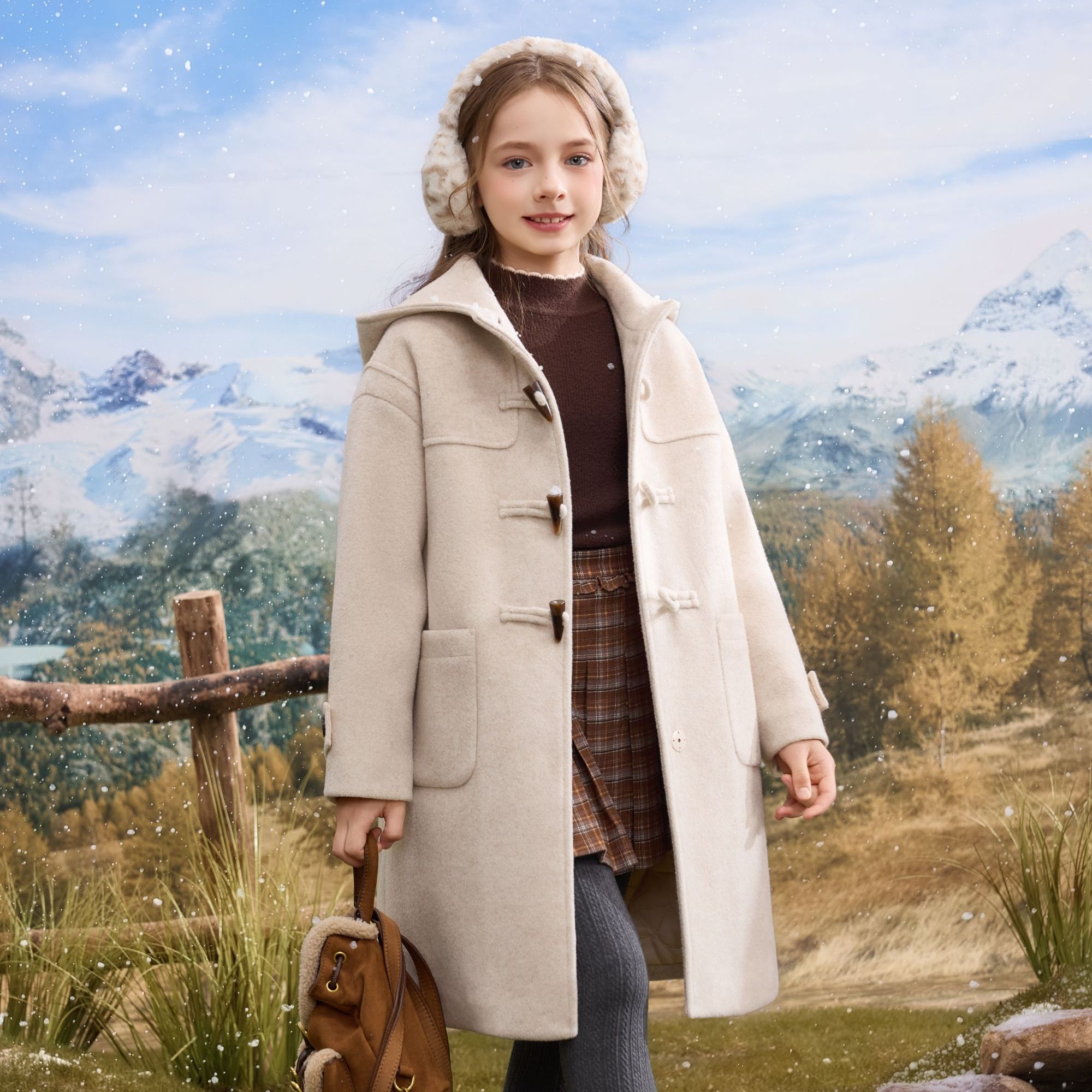 女童高级感大衣2025秋冬新款洋气单面呢外套儿童4097