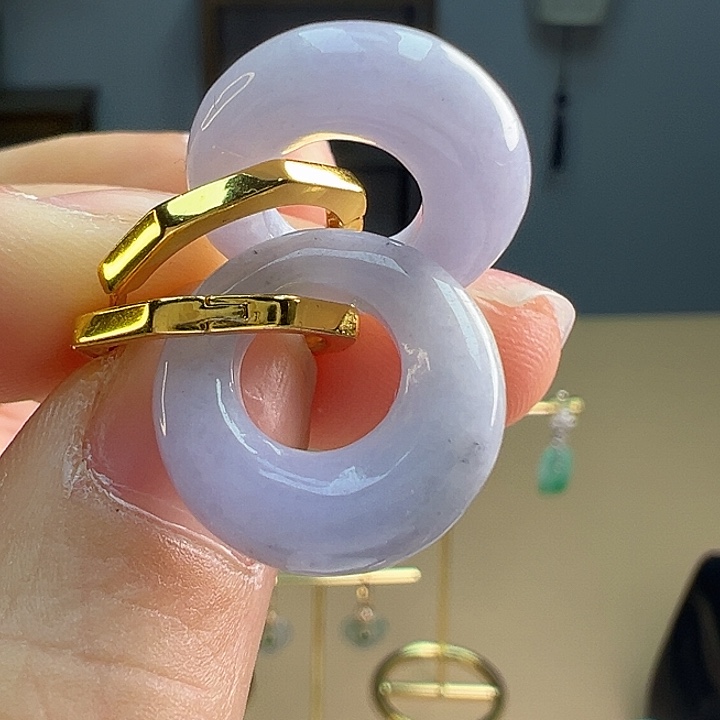 翡翠耳饰银S925镶嵌耳饰