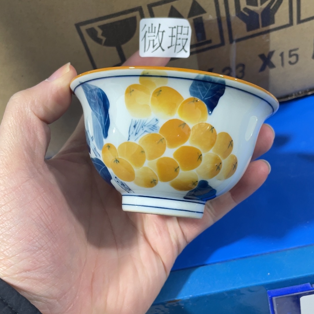 釉下手绘茶具微瑕