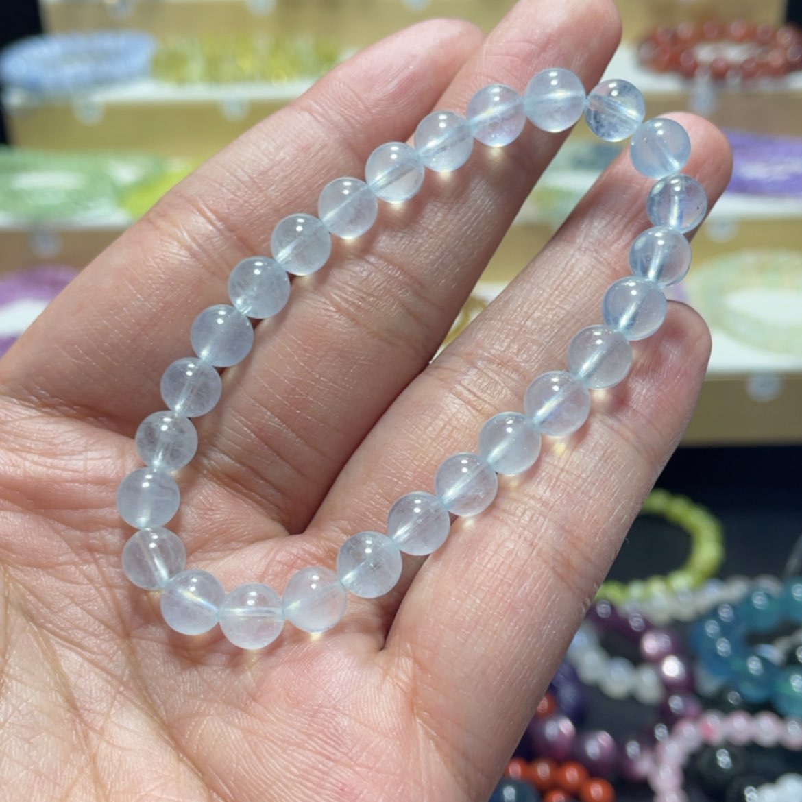【闪购商品】水晶手串银S800镀金镶嵌