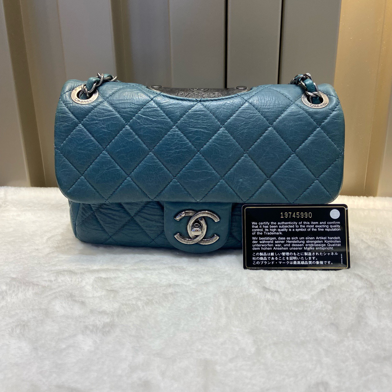 95新 Chanel/香奈儿 悦奢/孟买/孔雀蓝/口盖包/单肩包/链条包