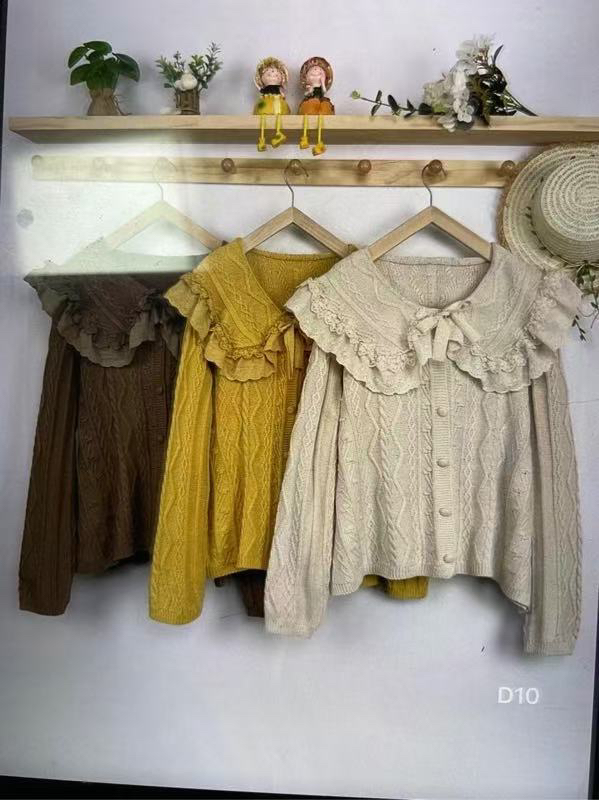 D10大翻领净色开衫