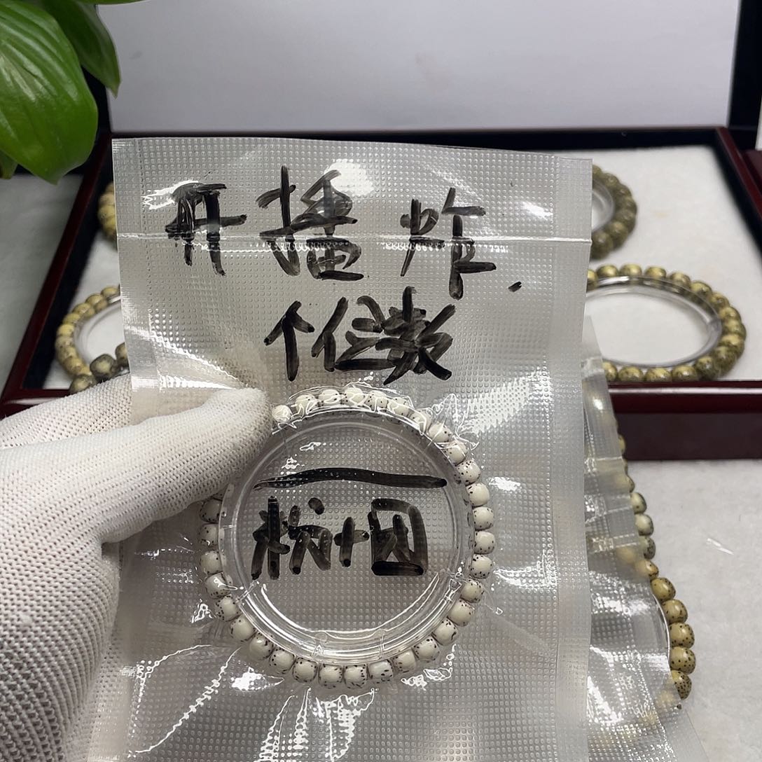 手串星月菩提骨瓷白原生态河豚单圈