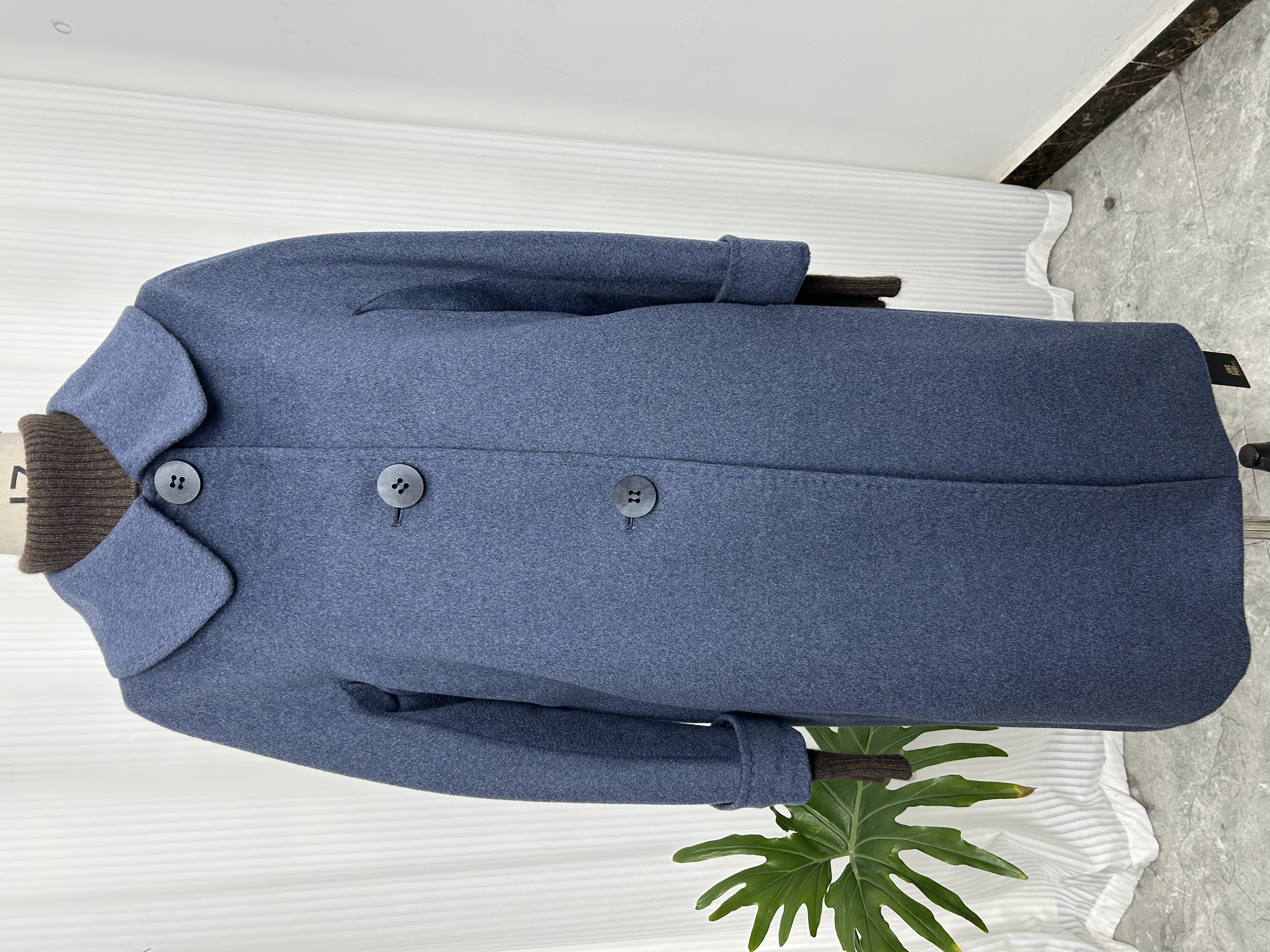 秋冬新款高端纯绵羊毛100%外套娃娃领女式中长款大衣（68111）时尚