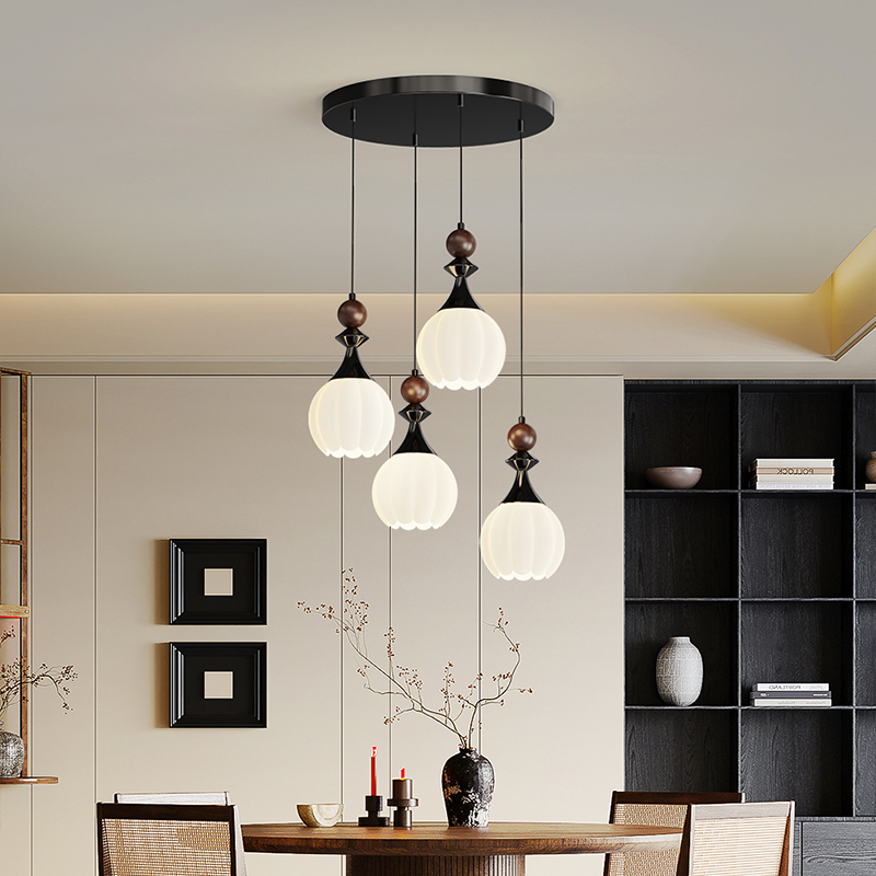 美式中古风餐厅吊灯设计师款圆盘民宿氛围餐简约吊灯桌灯合集