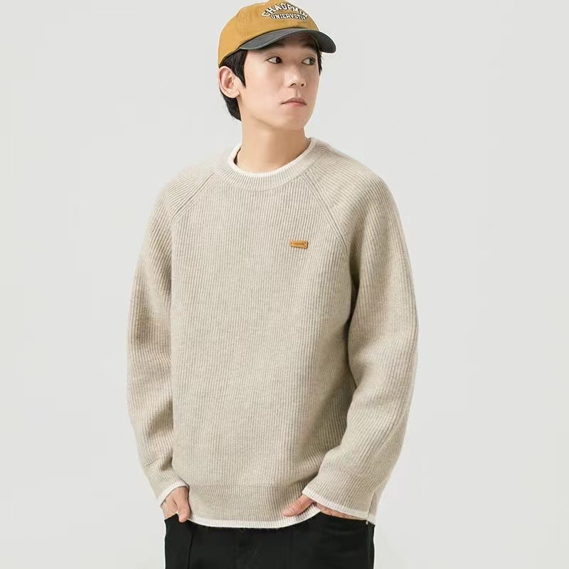 2025年秋冬季新款毛衣男款潮加厚保暖打底内搭针织毛线衣男士羊毛