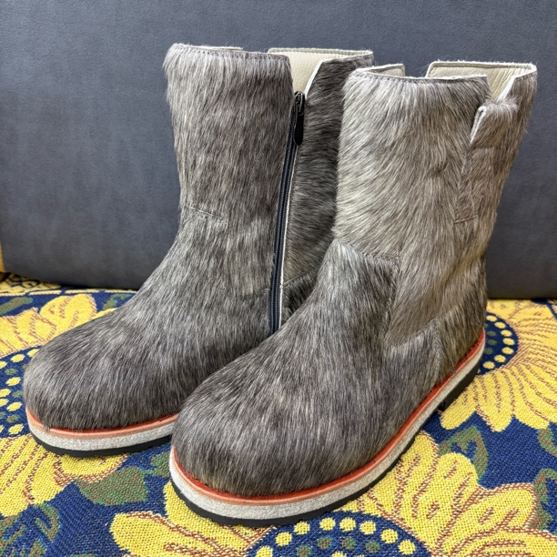 锡林小店男女款《拉链款马毛靴》中筒冬季防滑保暖时尚雪地靴