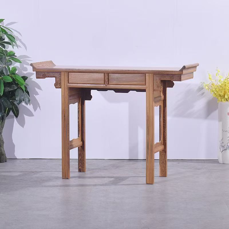 新中式实木供桌条案带抽屉佛台香案家用玄关桌案台翘头案神台