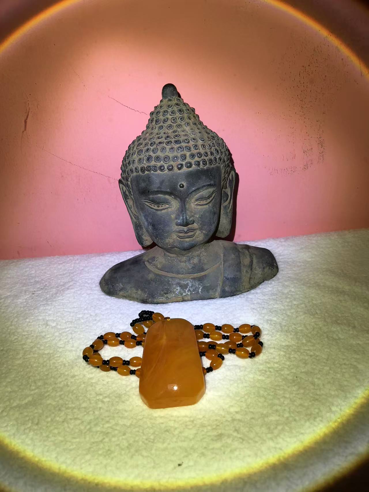 非金属珐琅吊坠 4383经典飘黄花蜜平安无事牌吊坠念珠佛珠饰品