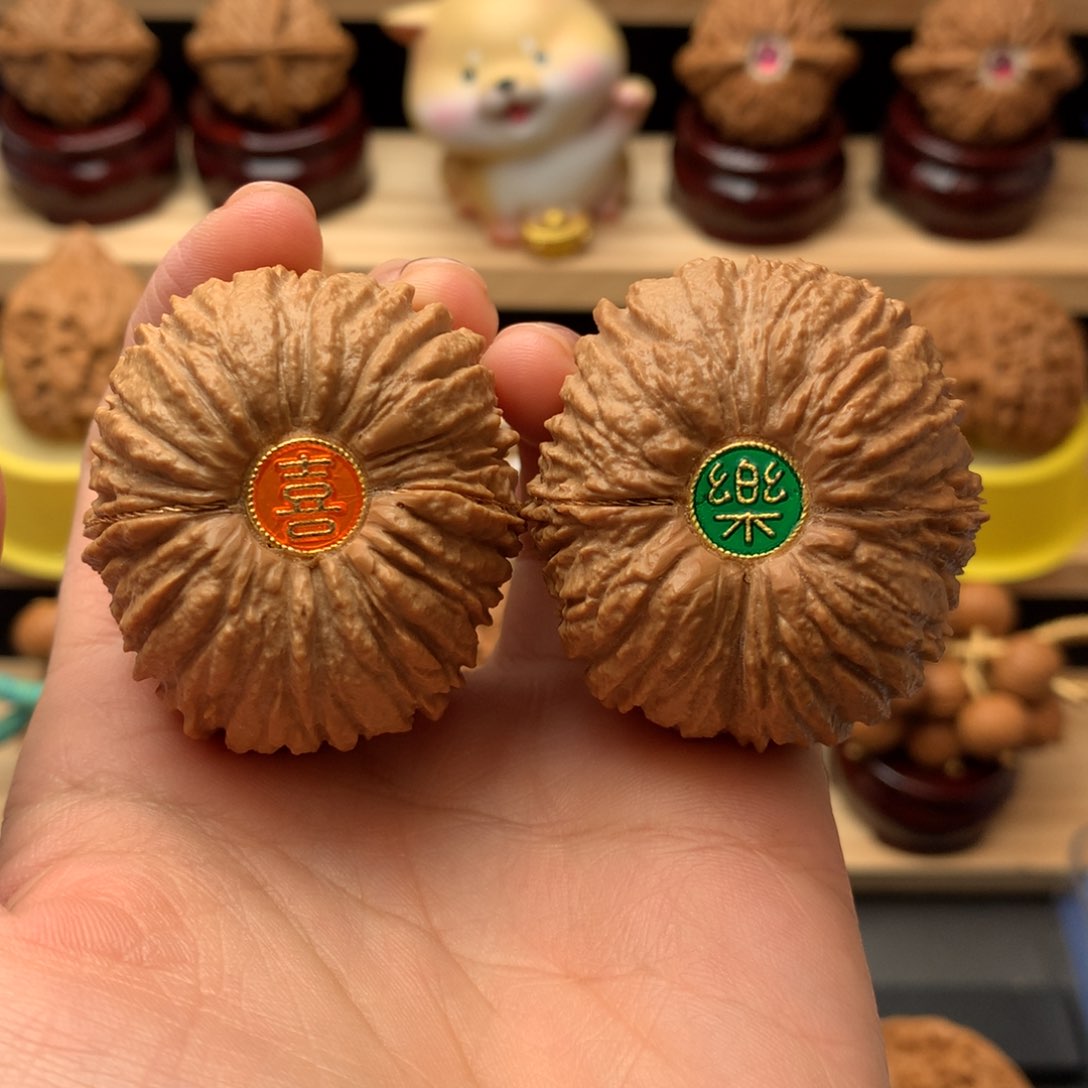 把件文玩核桃猴头元宝44尺