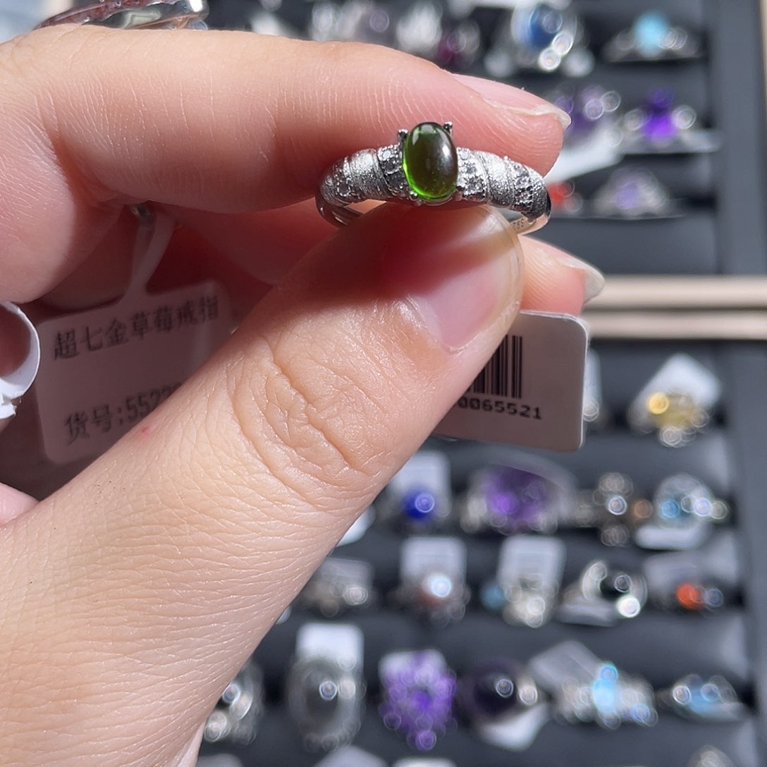 银S925镶嵌戒指水晶紫*烊