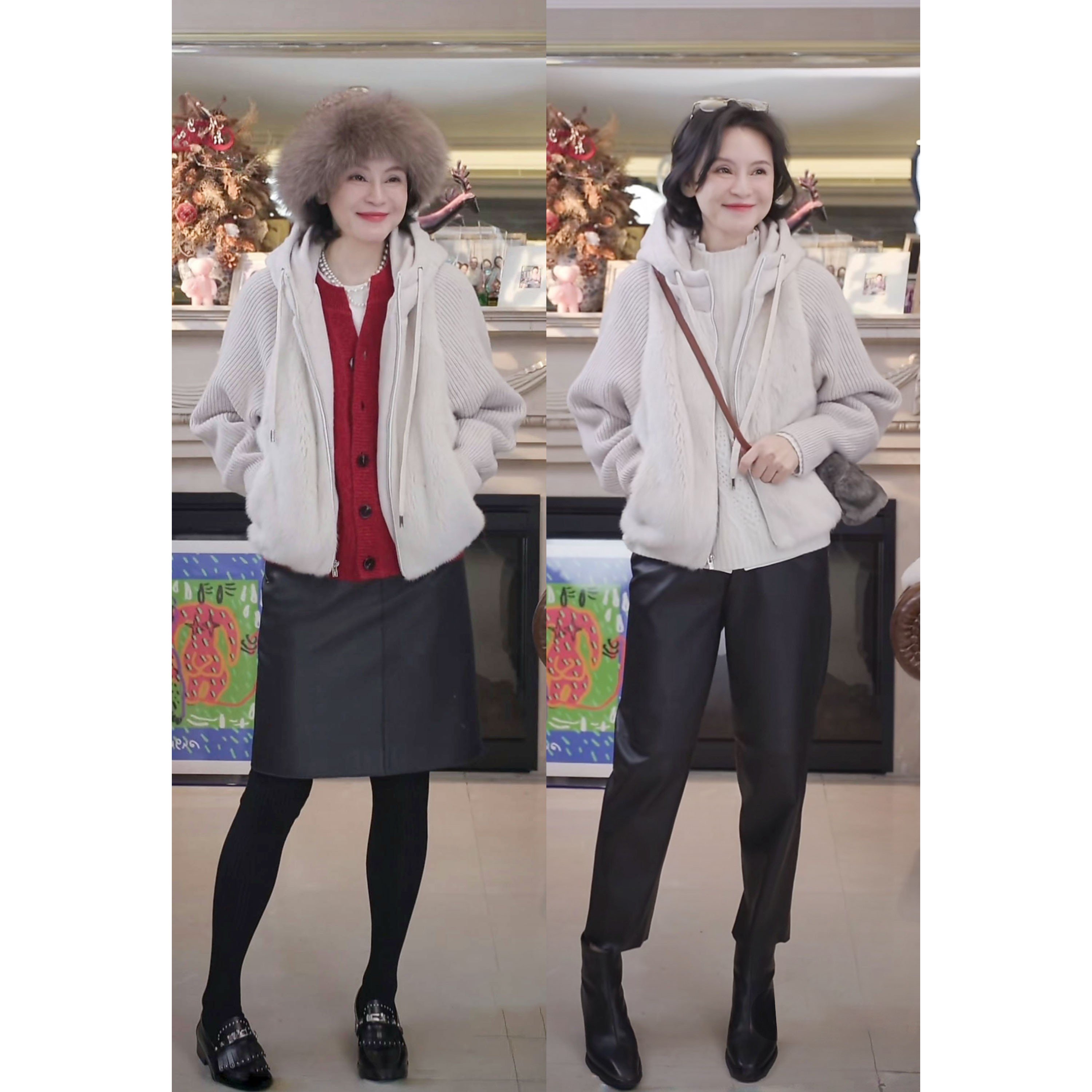 我是摩羯黑标 富家女 芬兰进口天鹅绒水貂BC风拼接秋冬外套