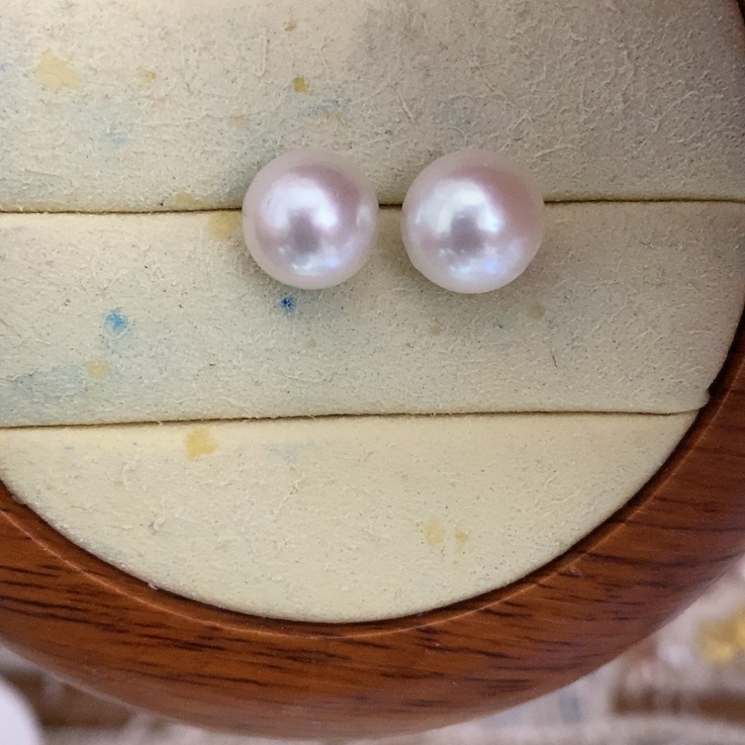 银S925镶嵌耳饰淡水珍珠