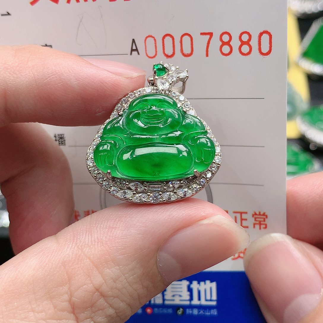 翡翠吊坠(不含链)银S925镶嵌