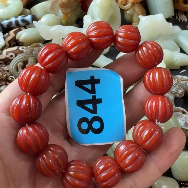 玛瑙/玉髓颈饰合金骏*