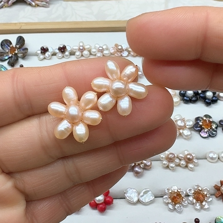 淡水珍珠耳饰银S925镶嵌