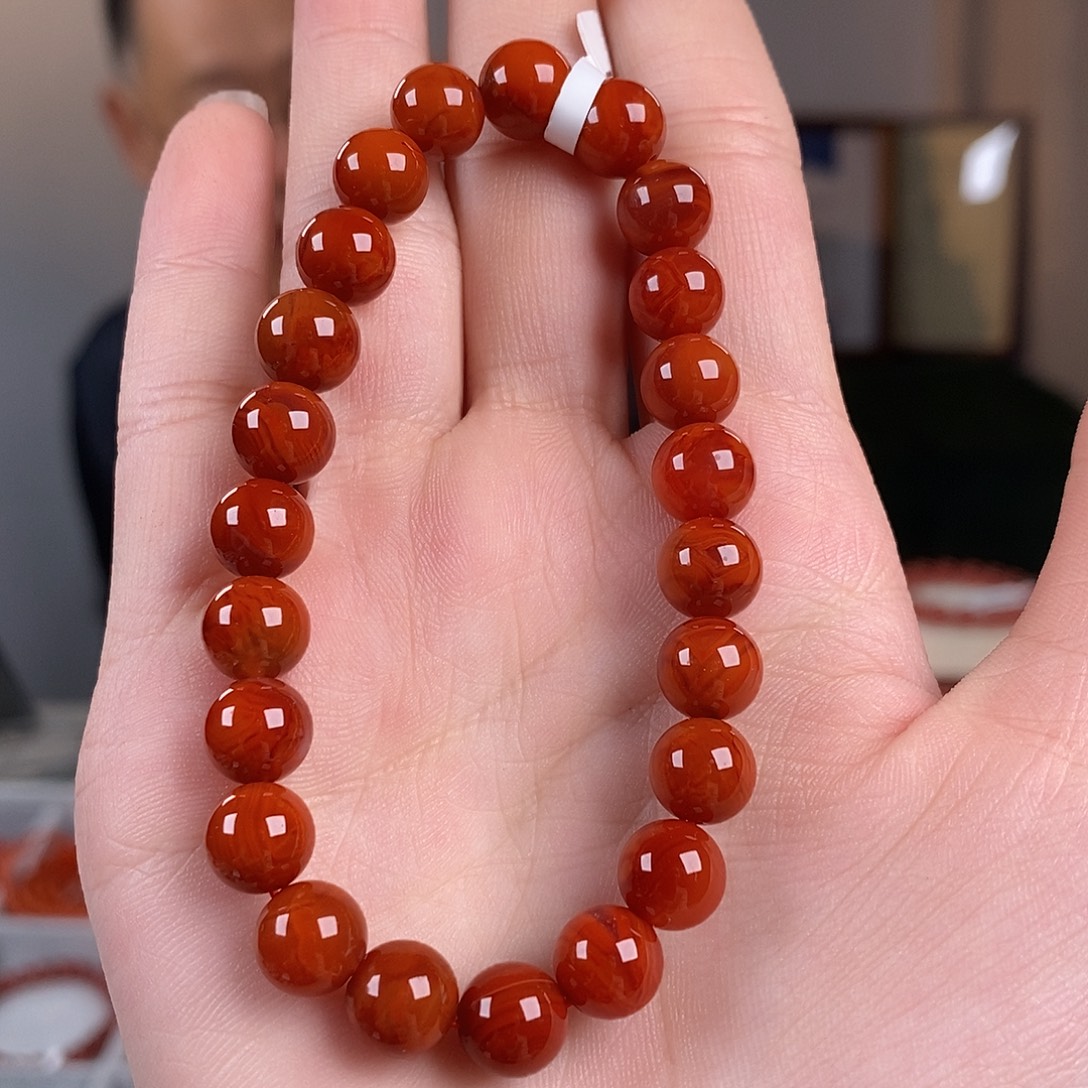 南红玛瑙未镶嵌手串原矿8mm高品
