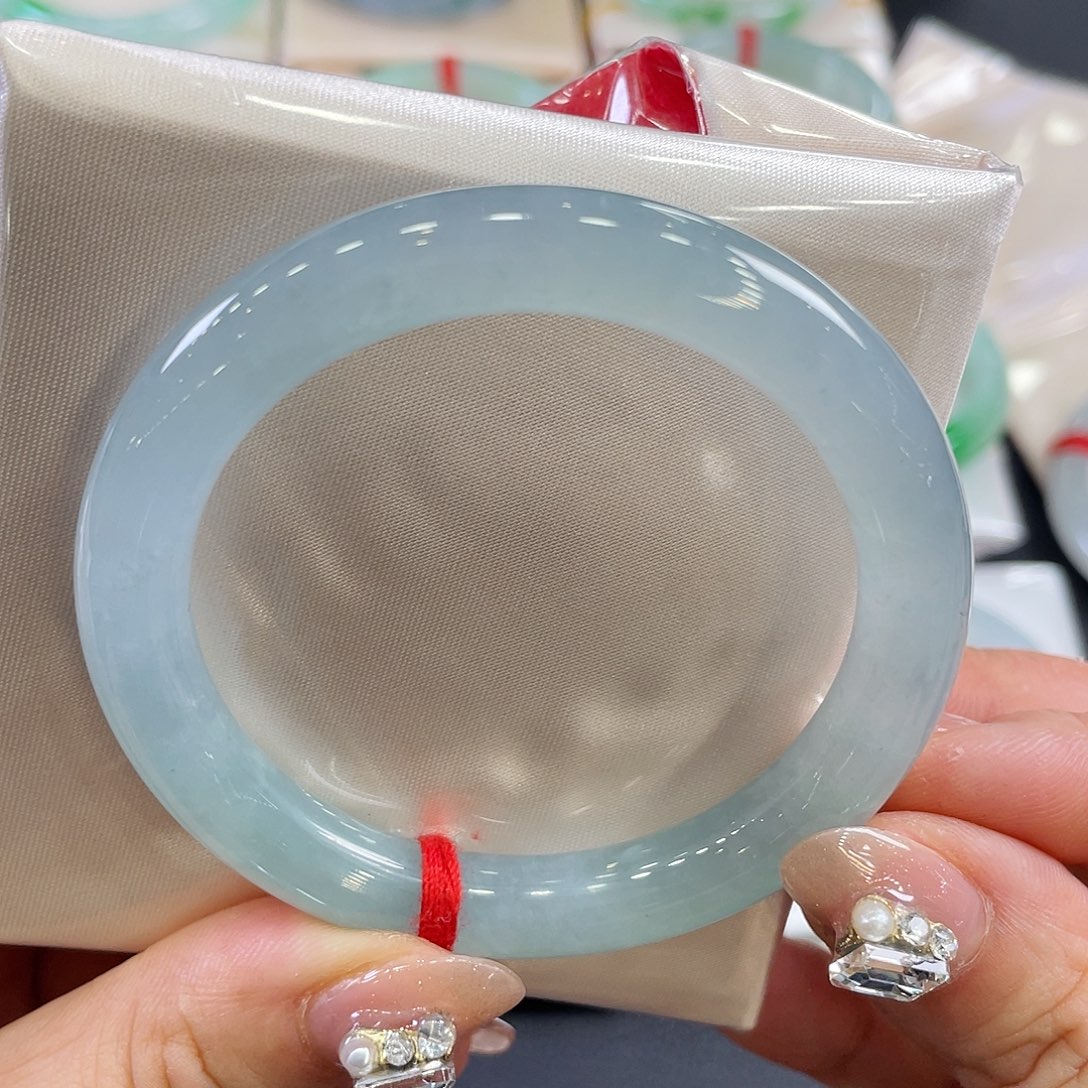 未镶嵌手镯翡翠治愈冰蓝52.4 3号