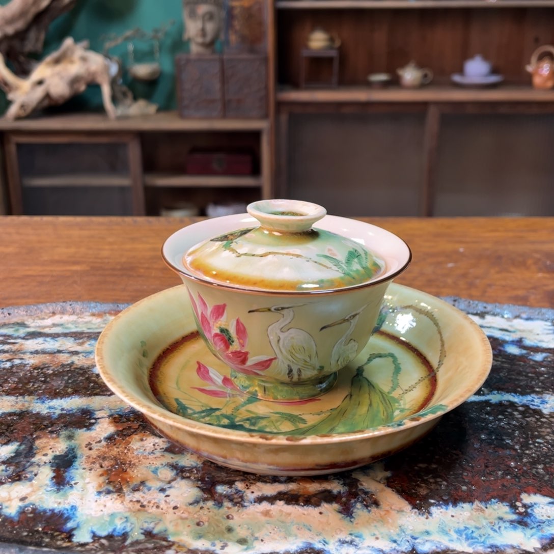 杯柴烧手工手绘陶瓷