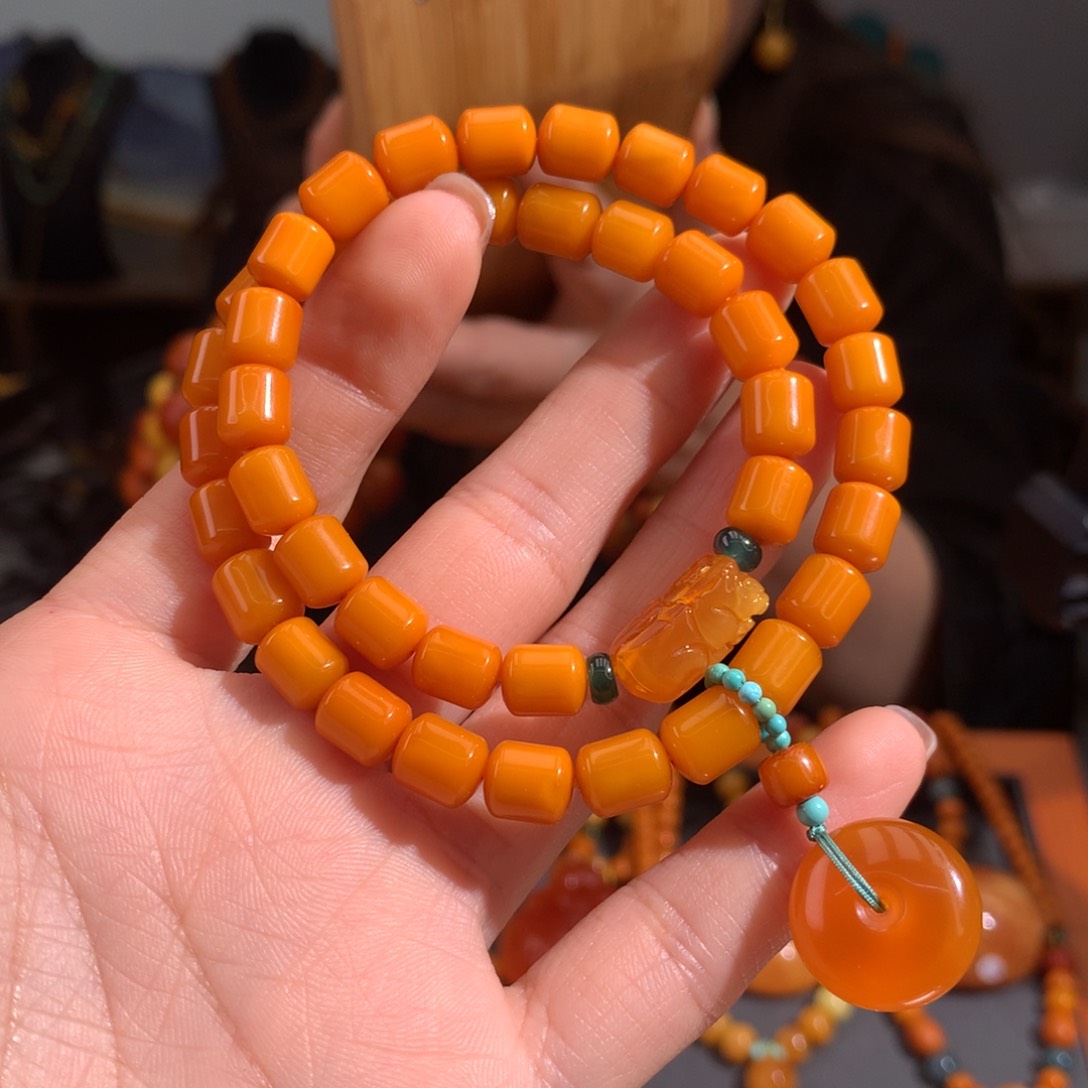 蜜蜡手串未镶嵌天然