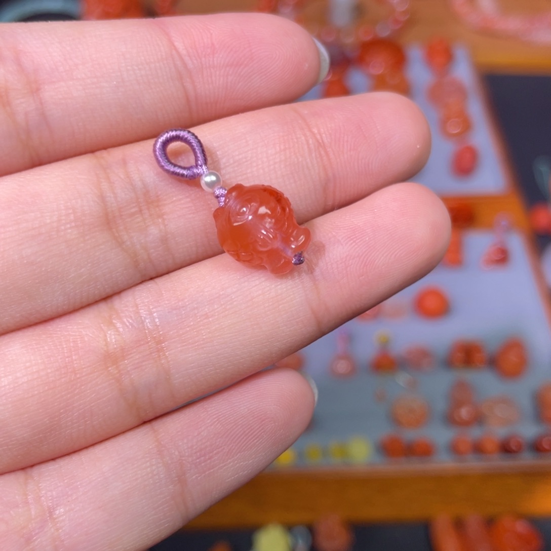 南红玛瑙嘟嘟鱼小提溜未镶嵌