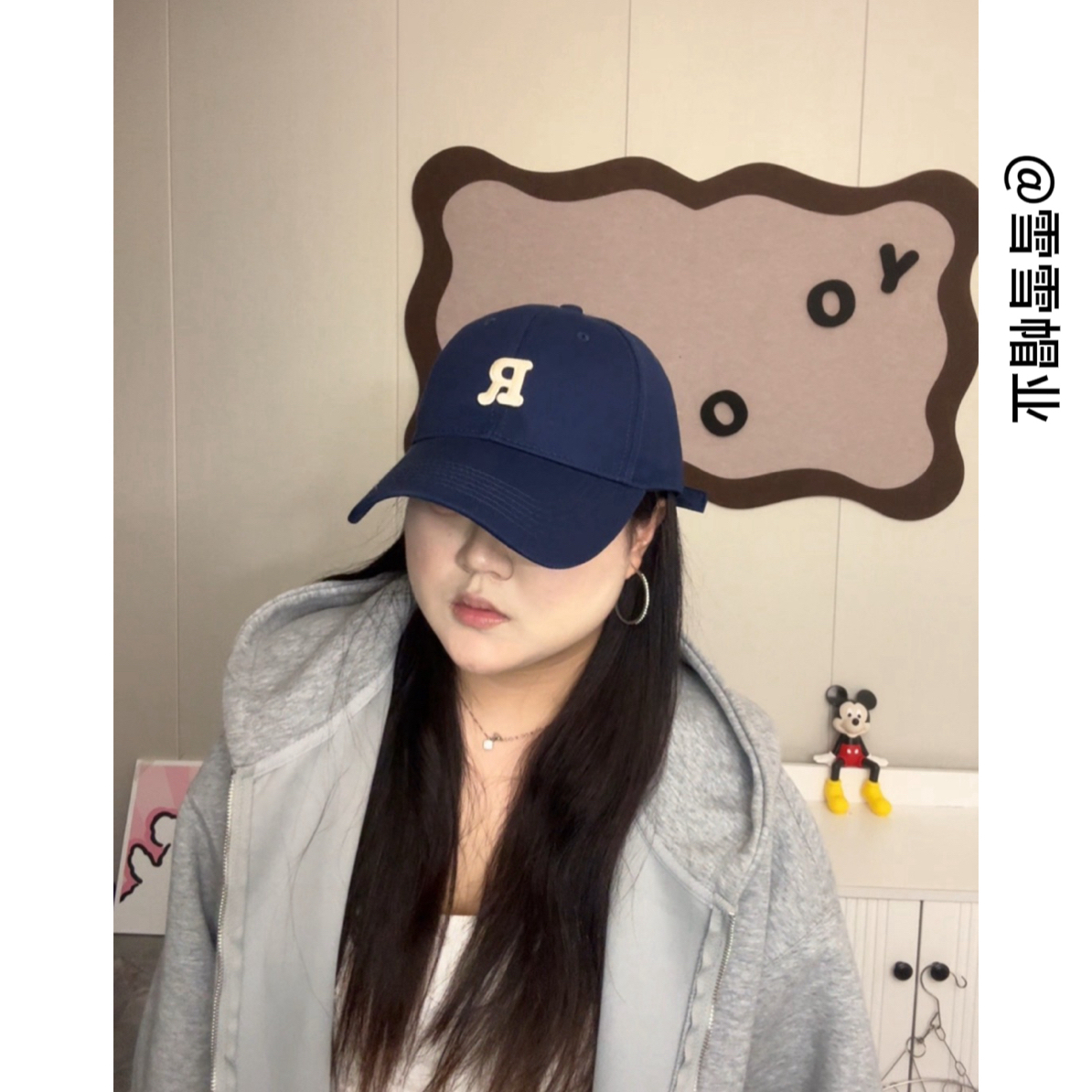 R标字母春夏韩版ins休闲四季通用棒球帽鸭舌帽帽子时尚