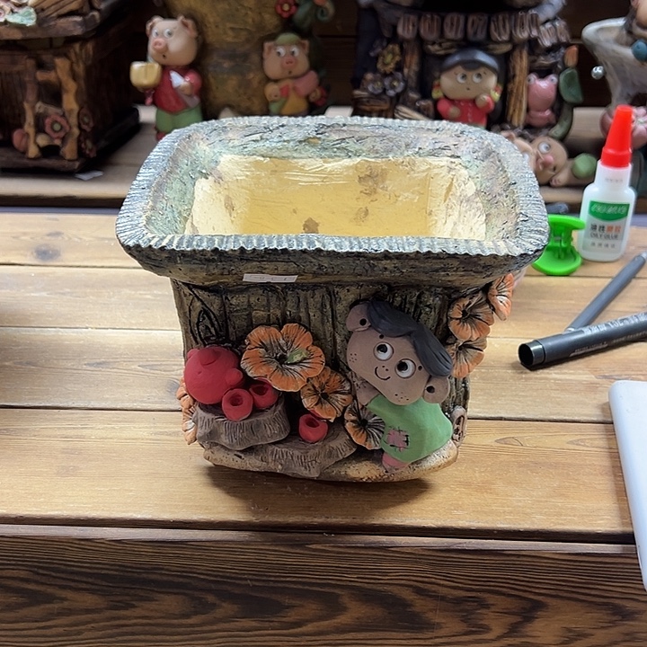 雨***虹嘻哈微瑕多肉花盆百搭