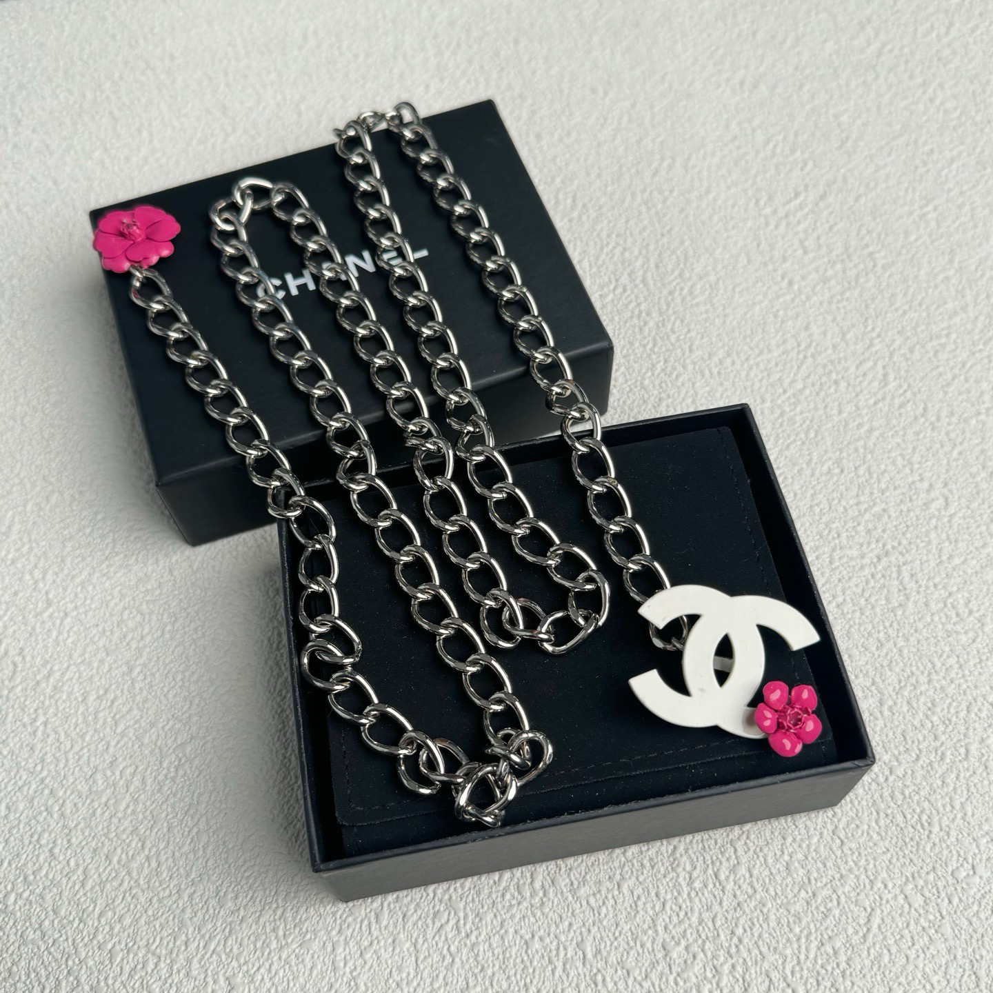 95新 Chanel/香奈儿 泡泡中古Chanel珐琅山茶花腰链
