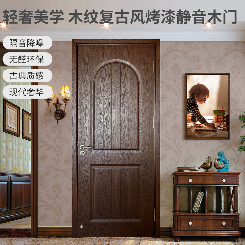  定制贴木皮烤漆室内门实木门房间门复合烤漆门厨房卫生间