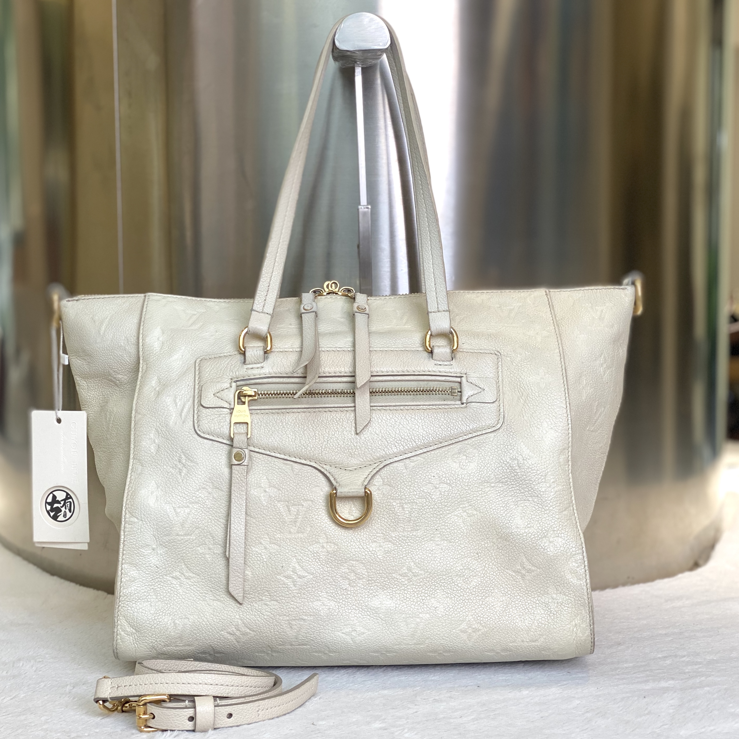 99新 LouisVuitton/路易威登 古有96新LV白色单肩托特包5637