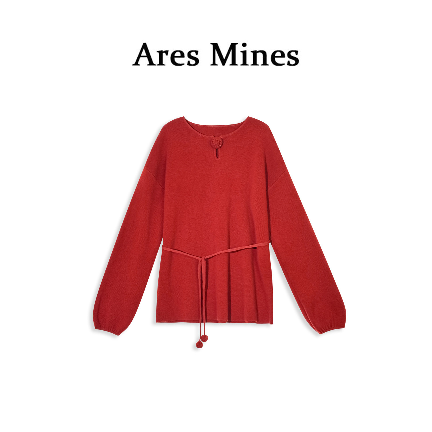 【盛朗熙Ares Mines】优雅永恒 满分wool手工钩花中式针织毛衣女