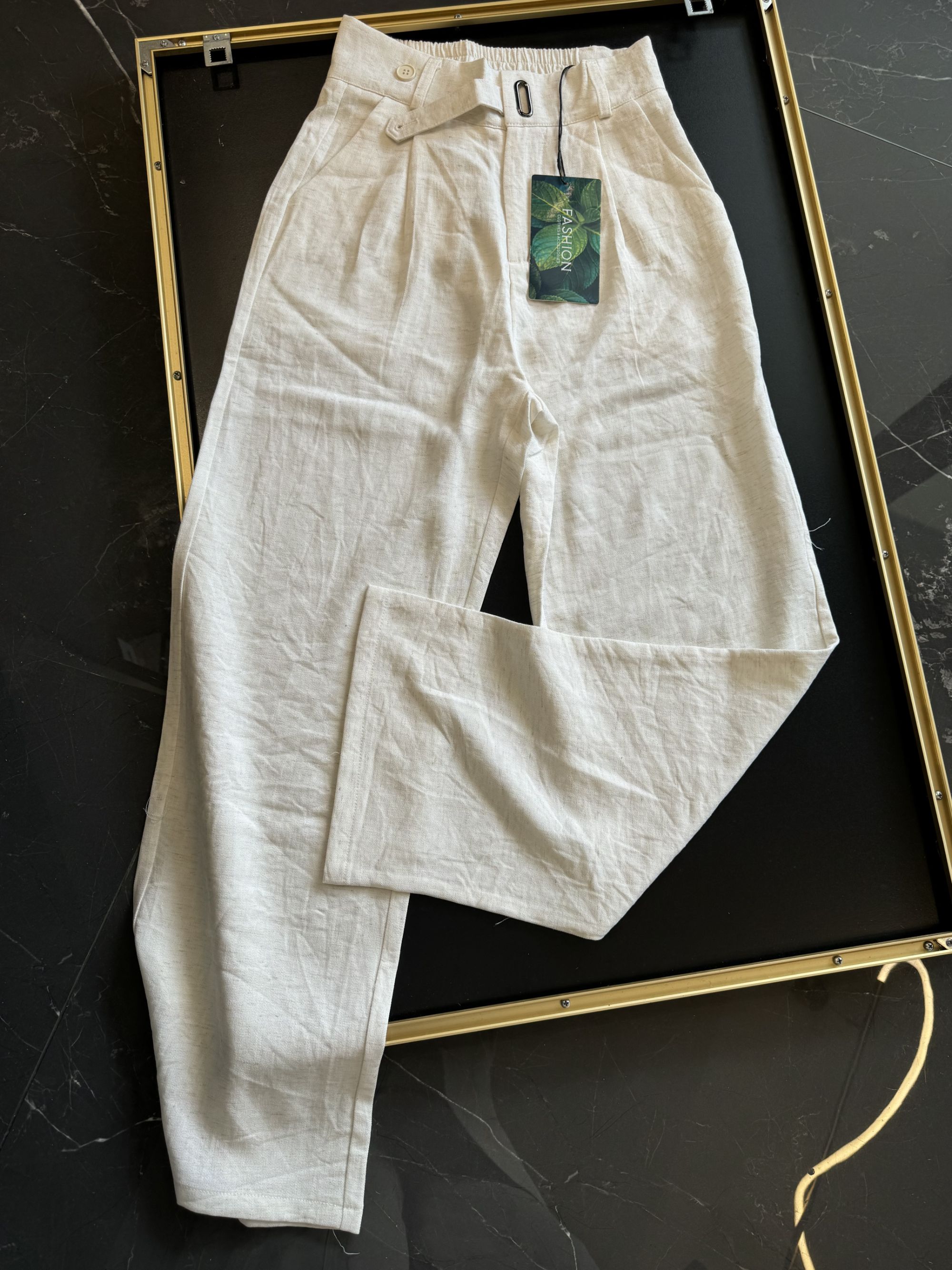 30781-阔腿裤常规款休闲裤百搭白色休闲