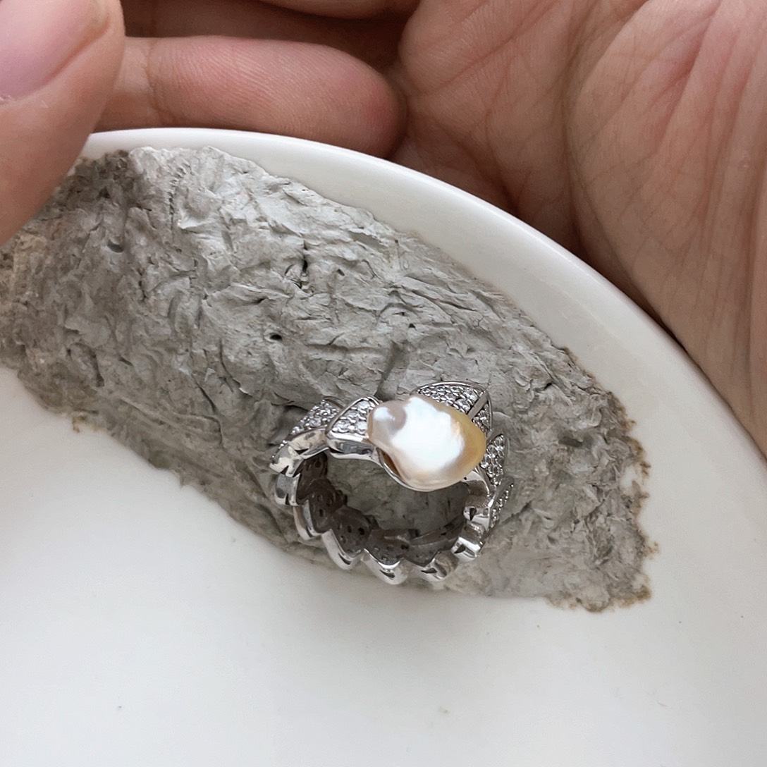 桑***凝海水珍珠戒指银S925镶嵌