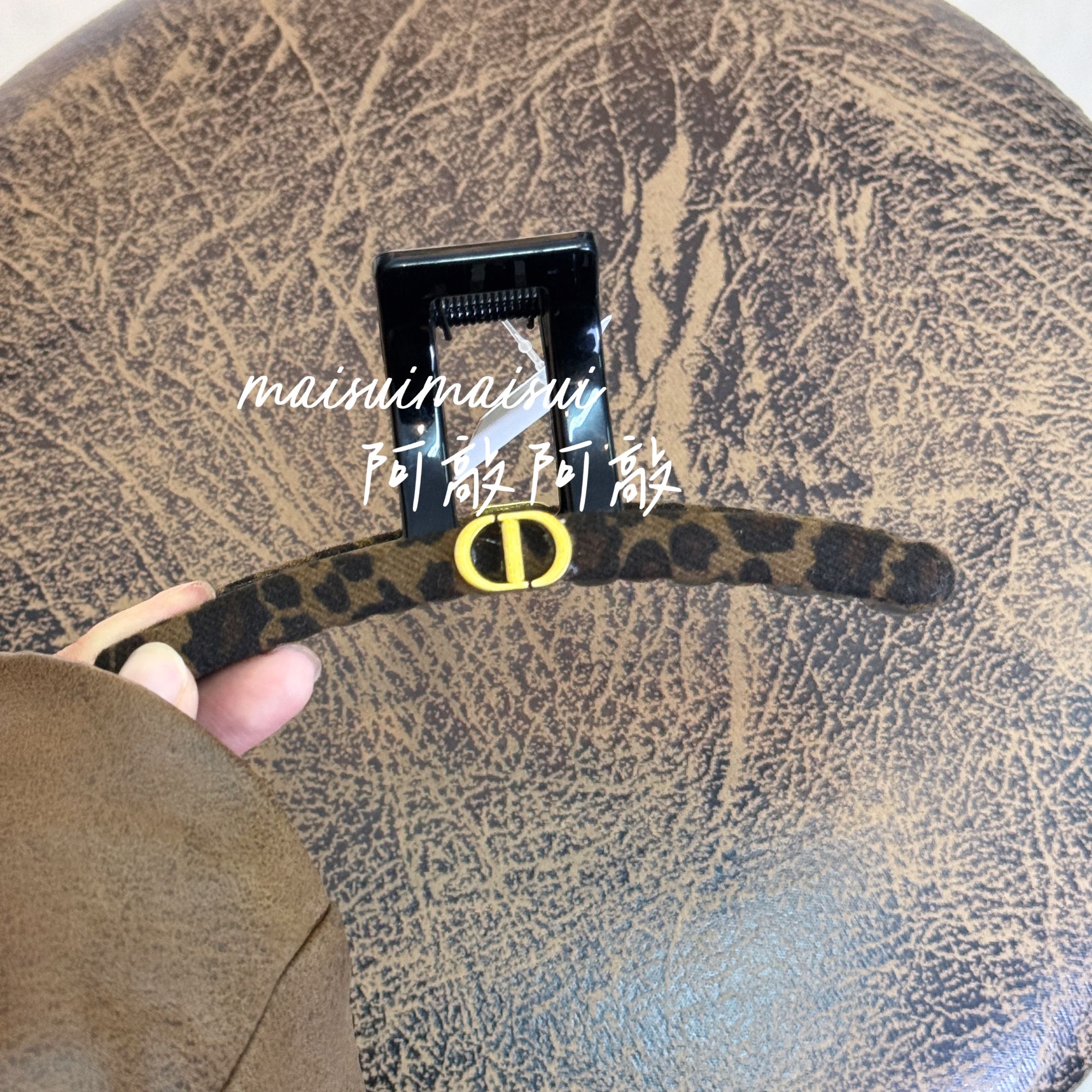 【阿敲】A2294~蝴蝶扣13cm新款豹纹抓夹高级感字母一字形-麦穗头饰