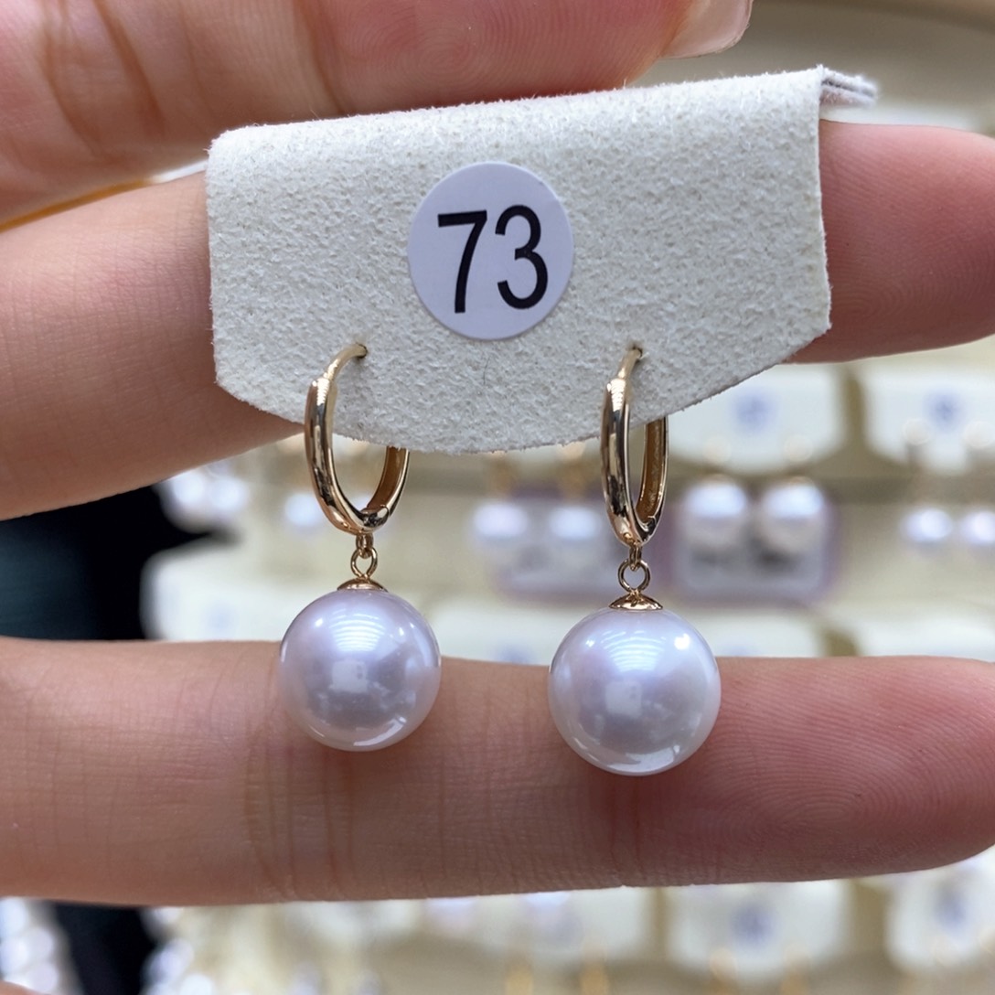 淡水珍珠耳饰18K金镶嵌