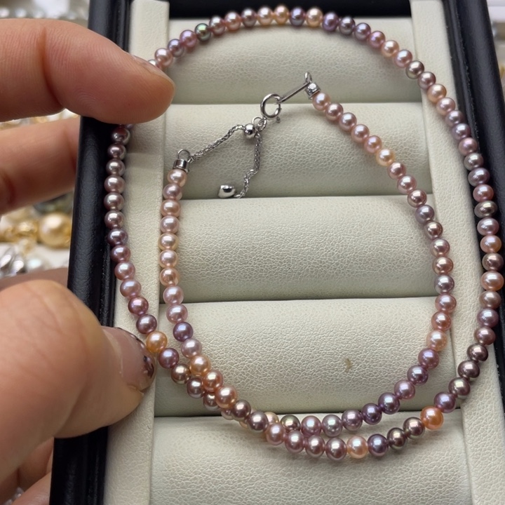 淡水珍珠项链银S925镶嵌