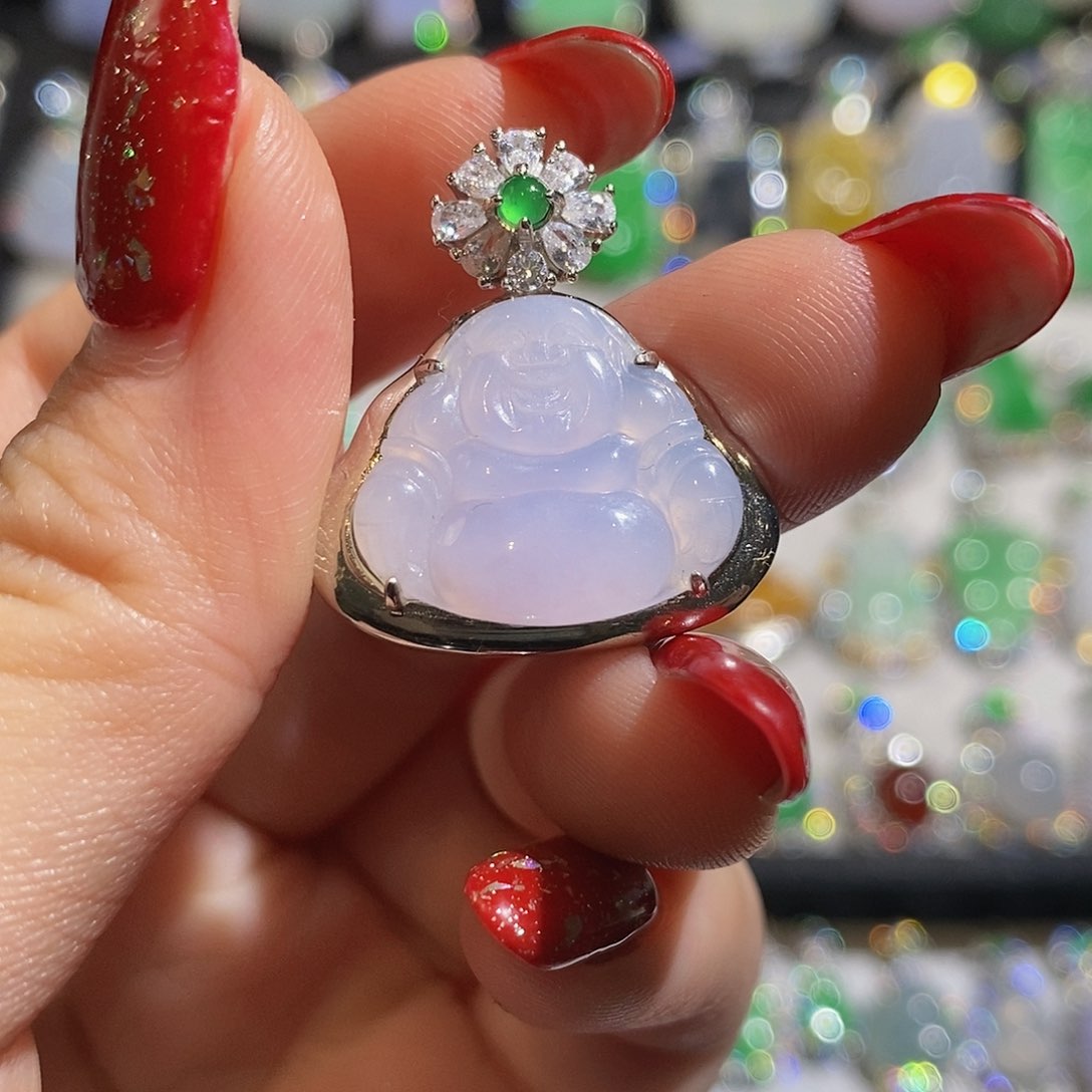 翡翠颈饰银S925镶嵌天然翡翠