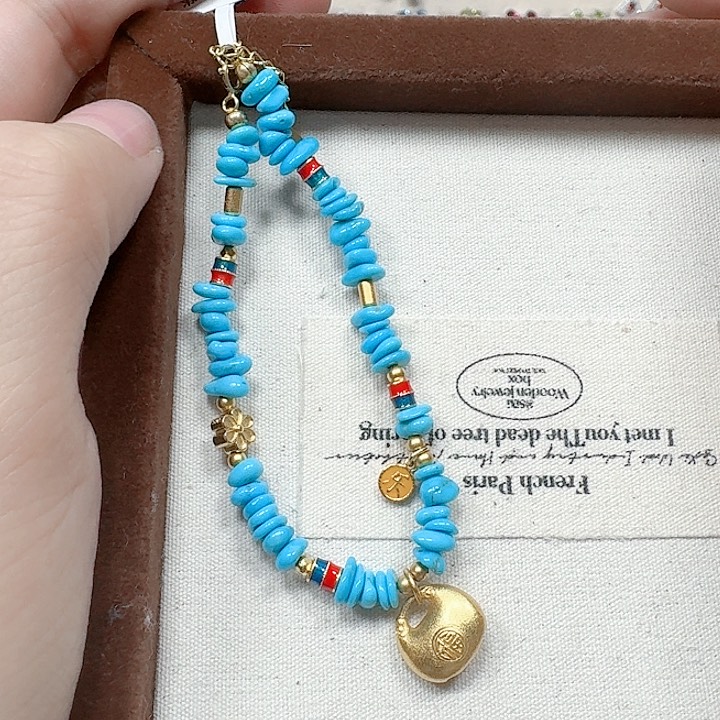 绿松石手链银S925镶嵌手链