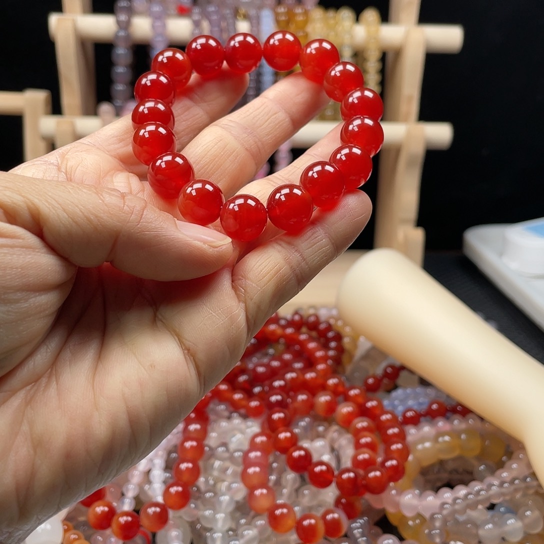 大***闲玛瑙/玉髓合金手链