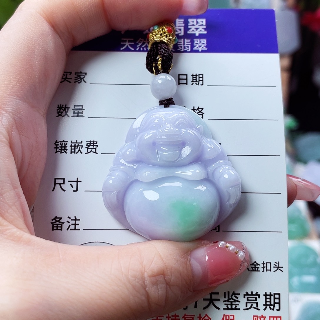 翡翠未镶嵌颈饰佛公12