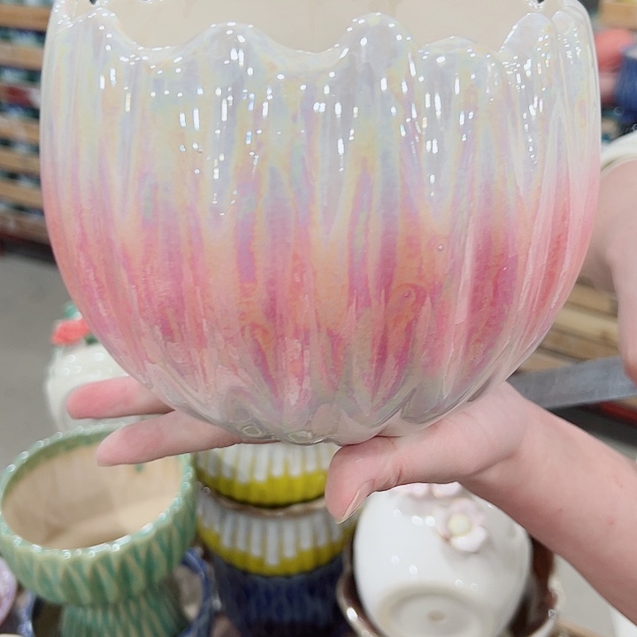 有孔.凑满10元发货多肉陶瓷花盆！