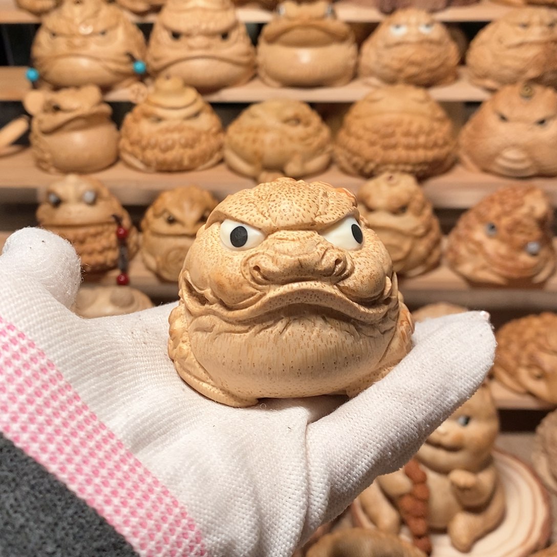 竹竹根雕金蟾竹根雕