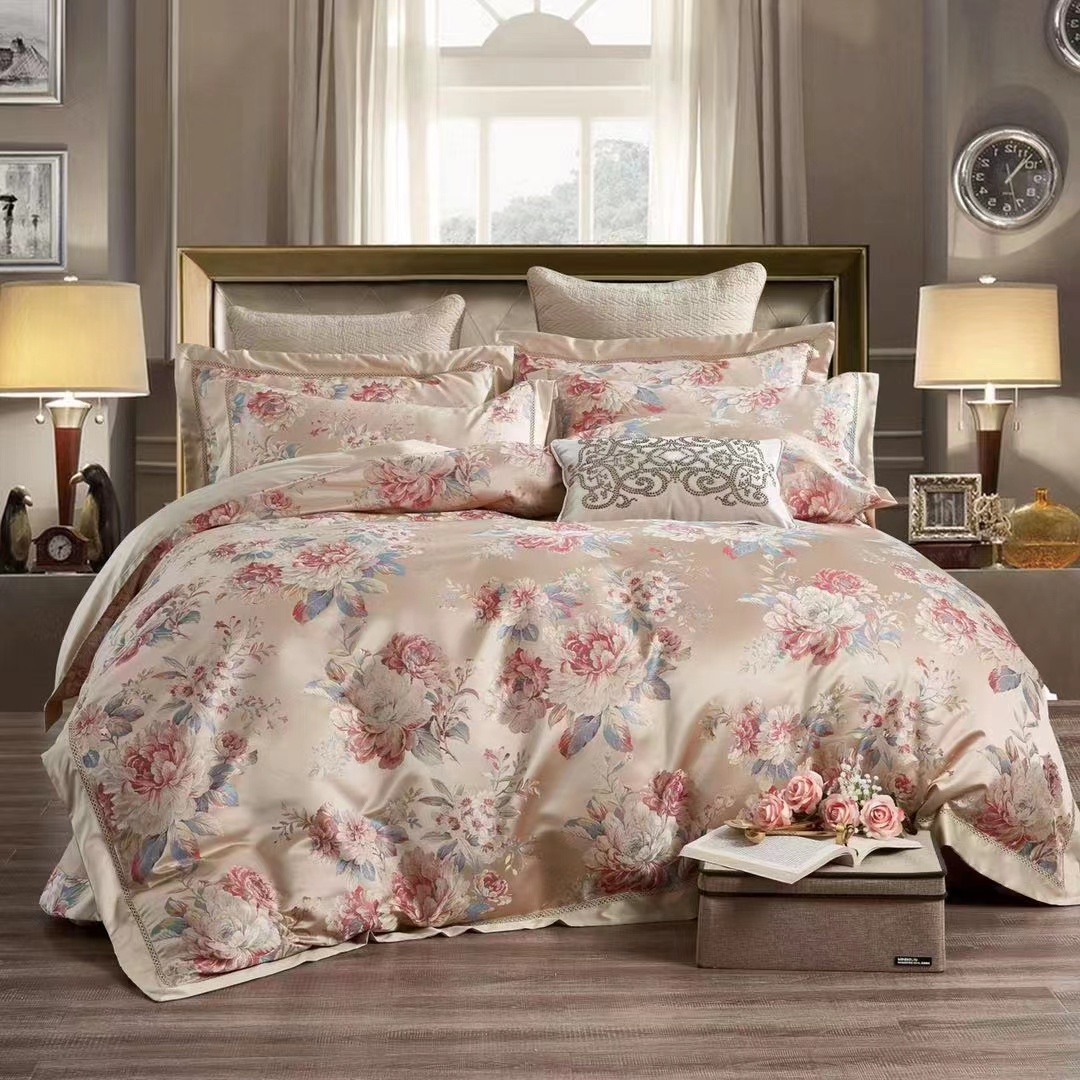 【金色牡丹】重磅高精密色织大提花长绒棉四件套