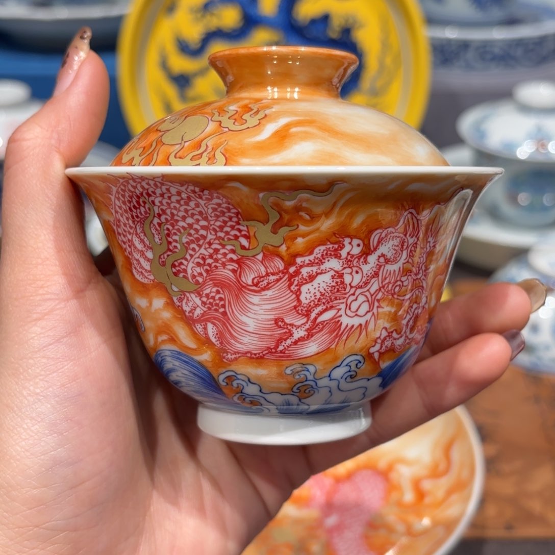 瓷片手工手绘陶瓷茶具