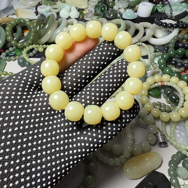 林***晚和田玉未镶嵌手链卡14