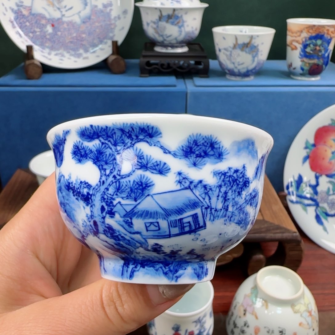 景德镇青花主人杯